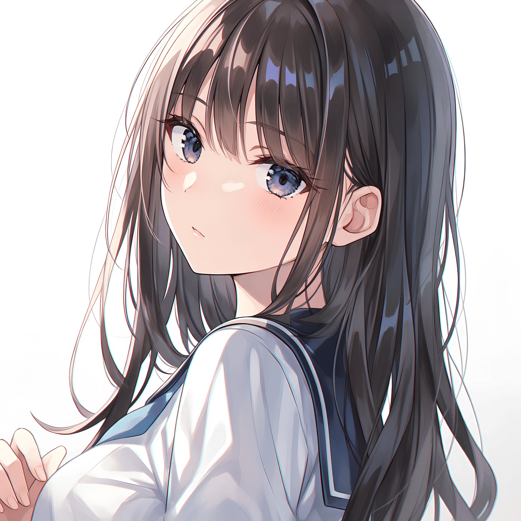 水手服动漫少女回眸